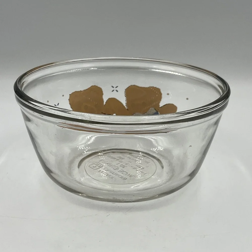 Anchor Hocking Mixing Bowl Clear 1 Qt Teddy Bear Vintage 90's 90s